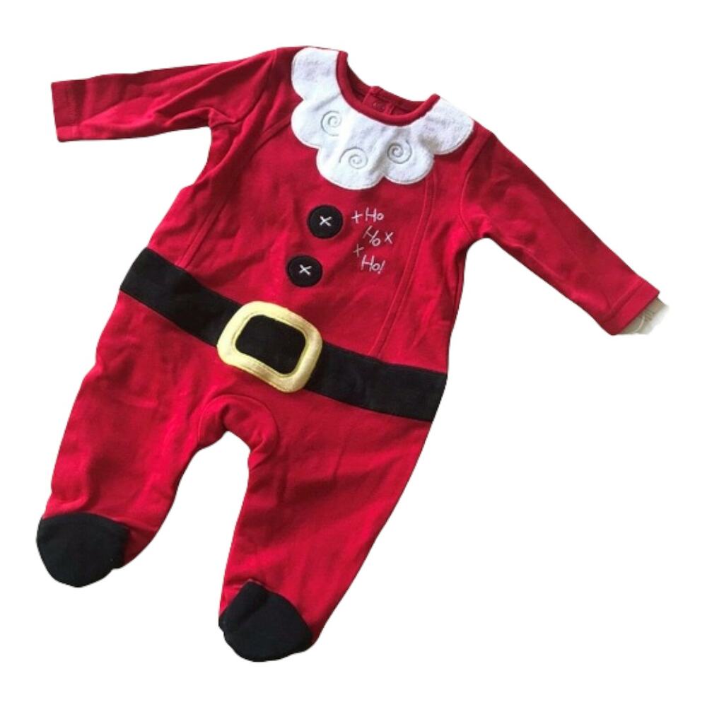 George Unisex Infant Sleeper Size First Size 3 Months Santa Ho Ho Ho Red NEW‎